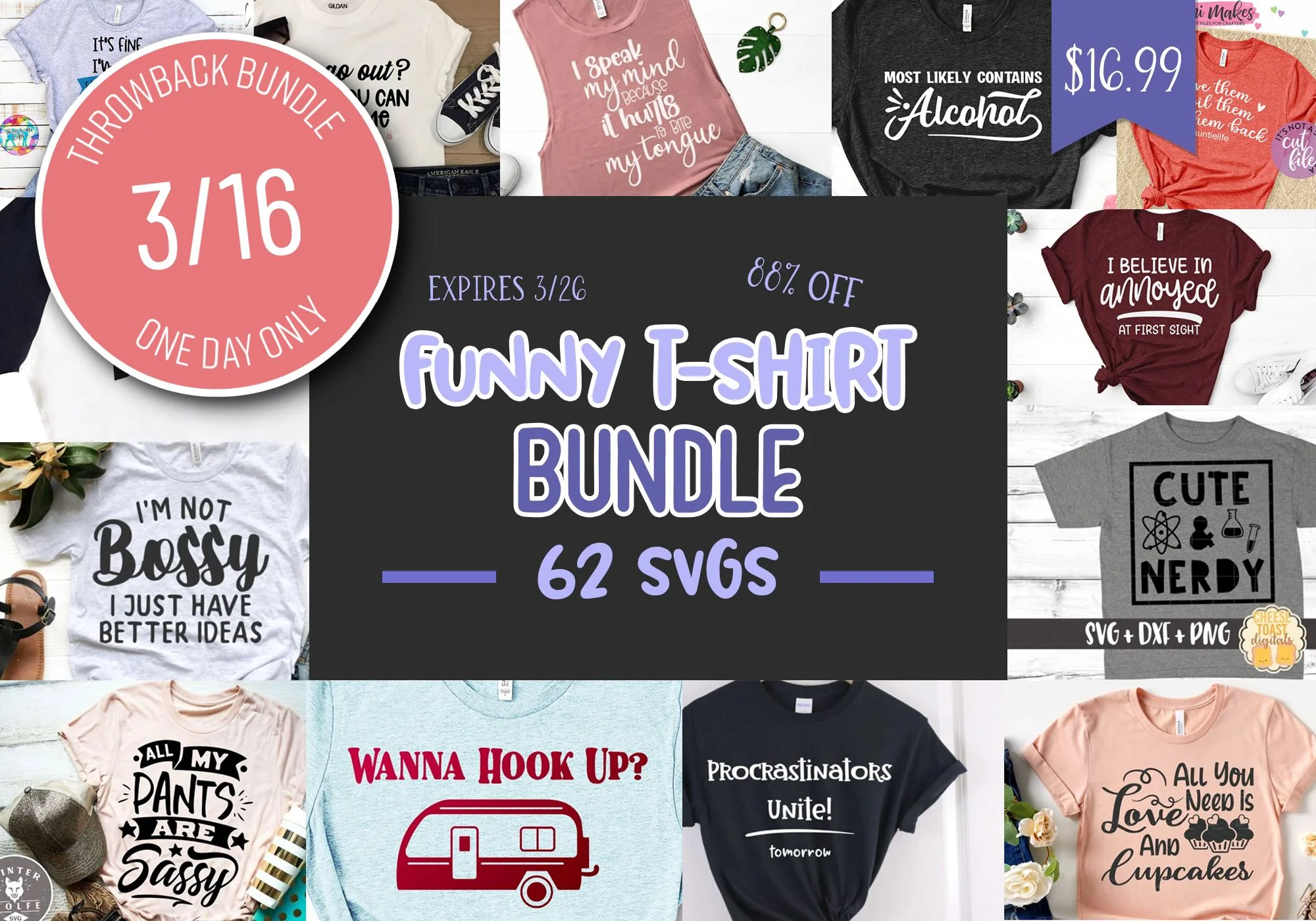 1 Day Only Throwback: Funny T-Shirt SVG Design Bundle
