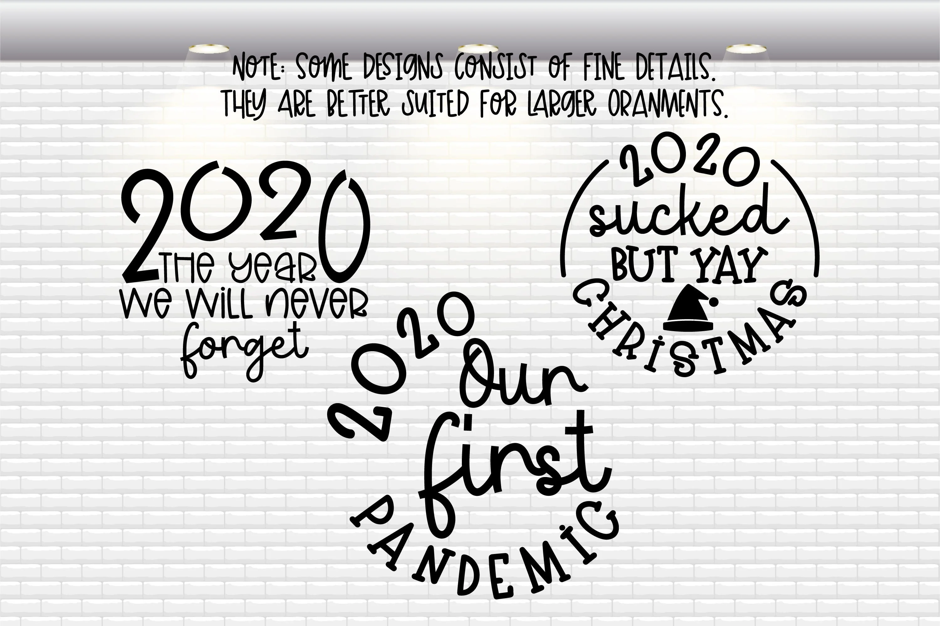 2020 Christmas Ornaments Bundle - Pademic / Quarantined Version - SVG, PNG, DXF, EPS - Image 3