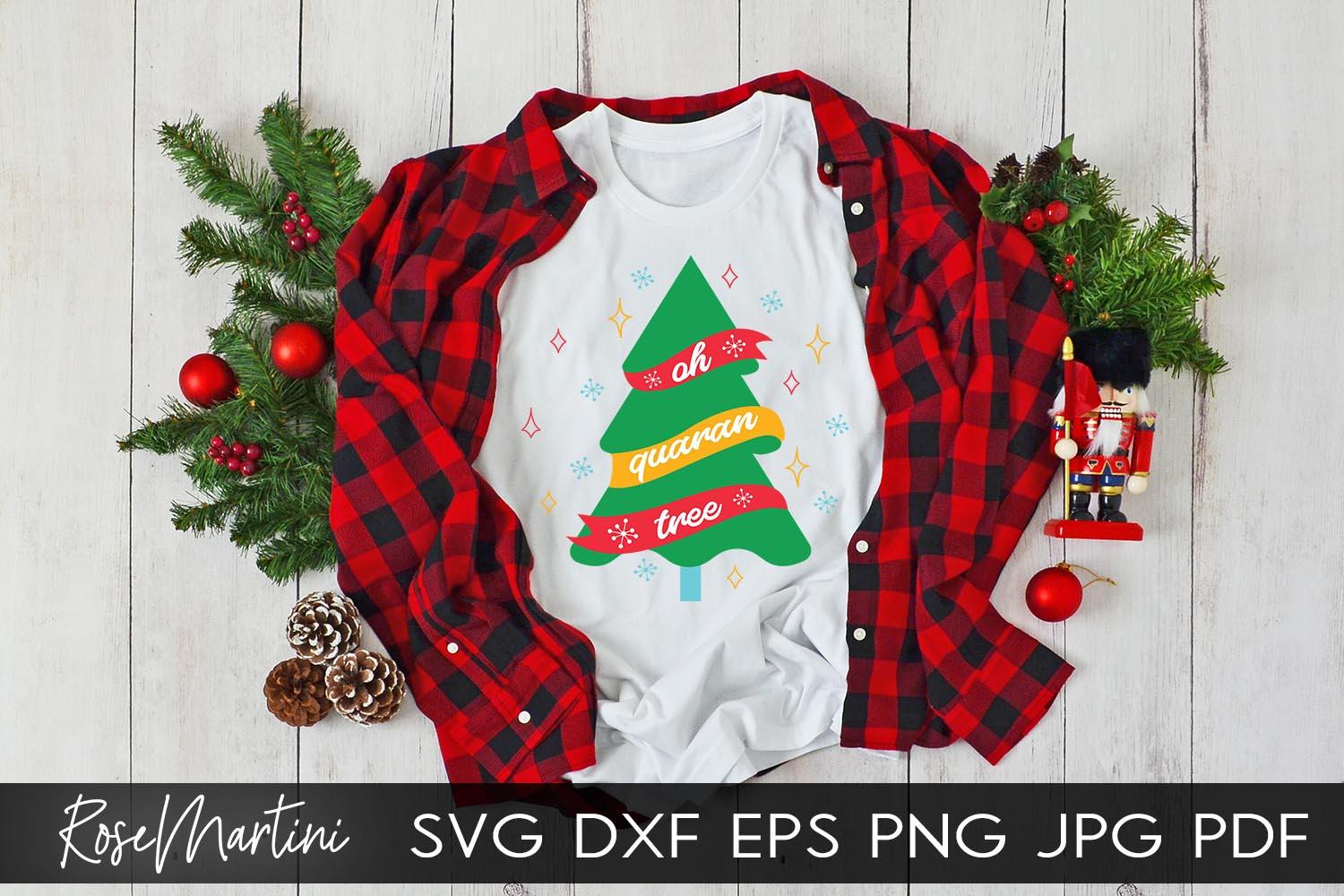 2020 Christmas Ornaments Oh Quaran Tree SVG file for cutting machines Cricut Silhouette SVG PNG Christmas Commemorative - Image 5