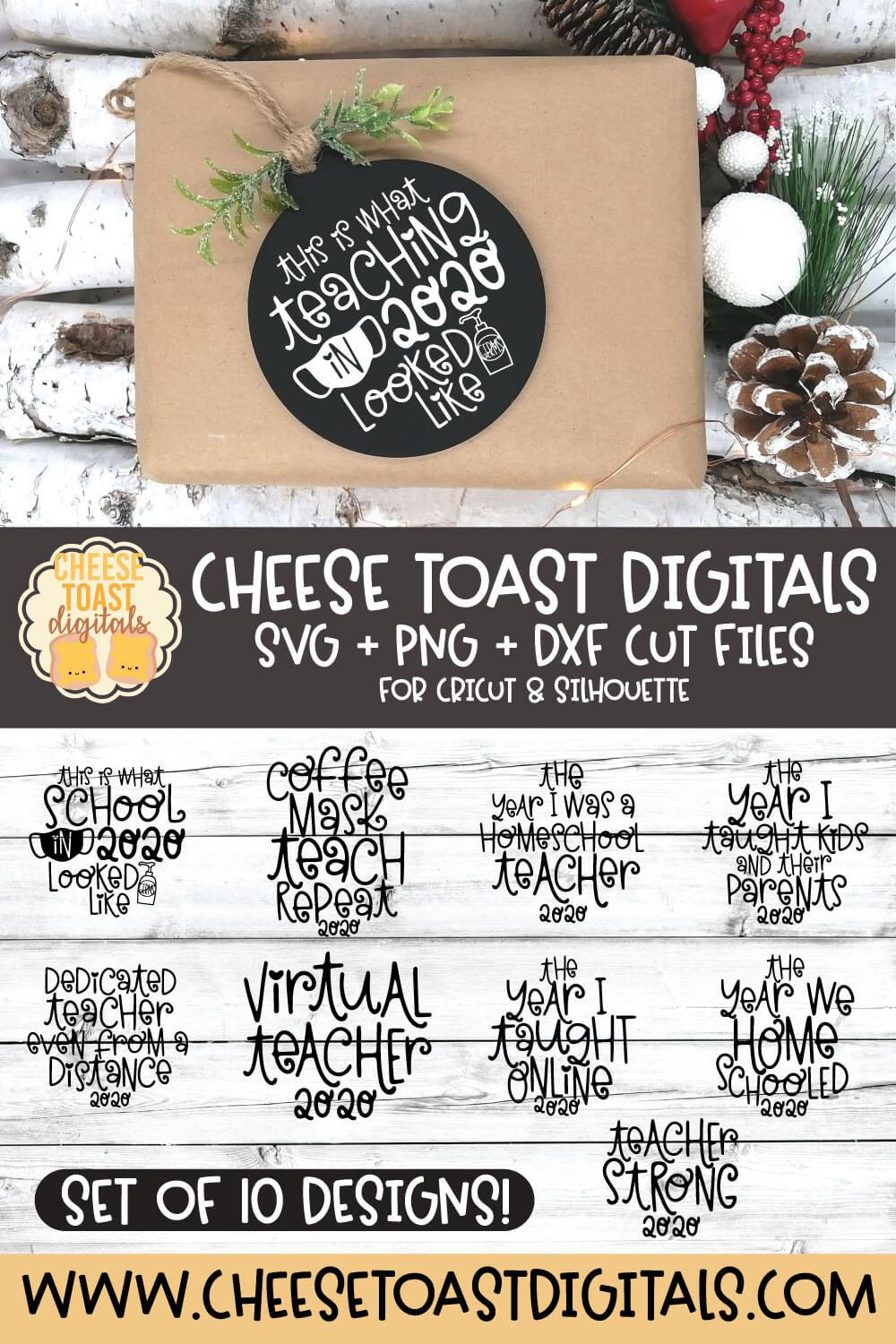 2020 Christmas Teacher Ornament Bundle | Christmas SVG for Wood Rounds - Image 12