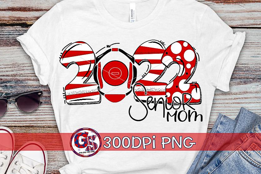 2022 Wrestling Senior Mom Red PNG for Sublimation