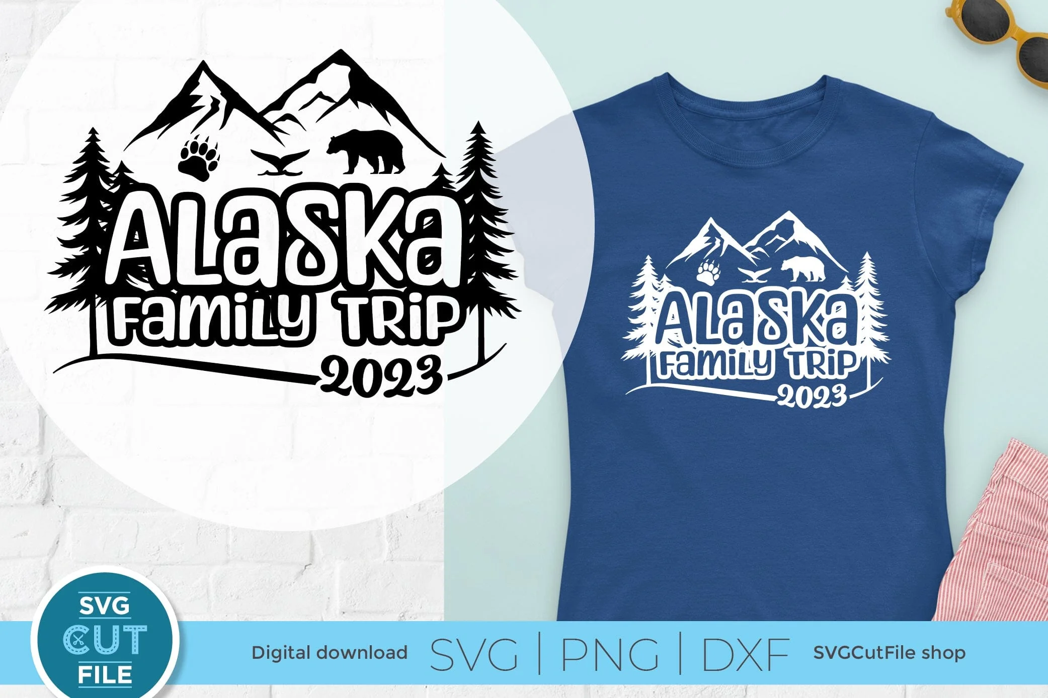 2023 Alaska Family Trip svg - Alaska SVG vacation or Trip Design