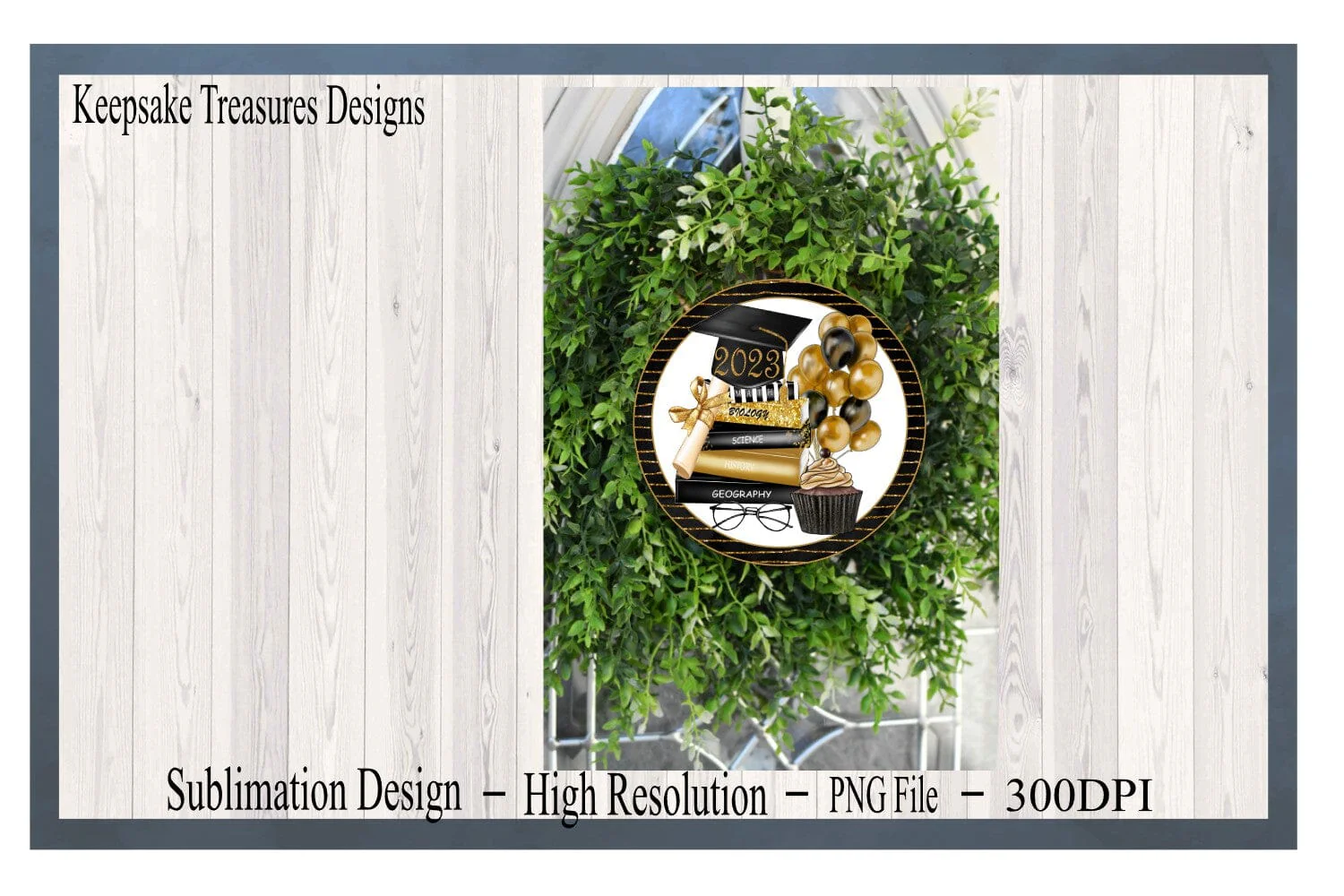 2023 Graduation Wreath Attachment, #2 PNG Sublimation Design, Digital Download, Graduation Sign, Graduation Décor, Graduation Celebration - Image 3