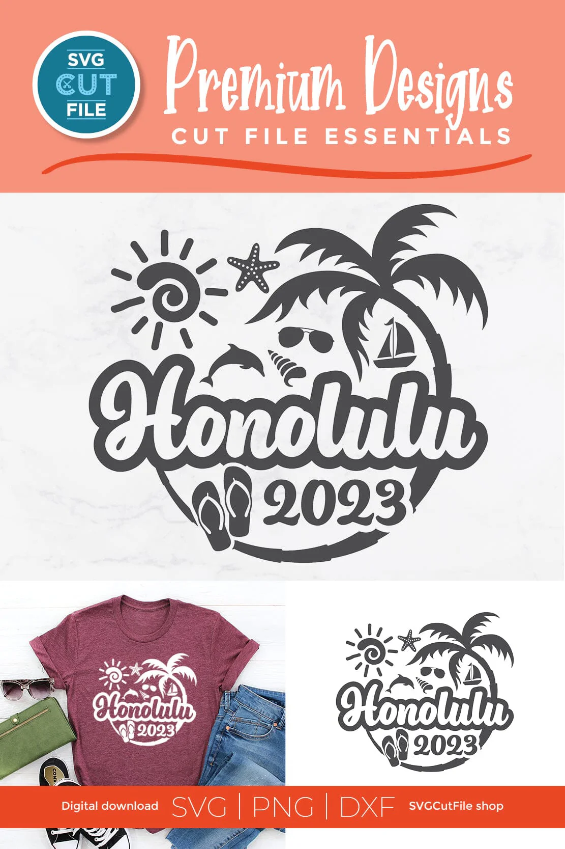 2023 Honolulu Hawaii svg - Honolulu Hawaii Vacation or Trip Design - Image 3