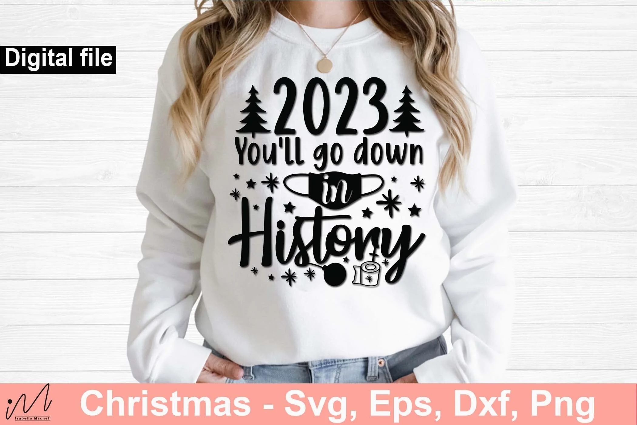 2023 you'll go down in history svg, Funny Christmas new year svg, Happy new year 2024 svg, Happy new year t shirt, Gift of New year, First day of 2024 svg, Last day of 2023 svg, Bless of new year svg - Image 5