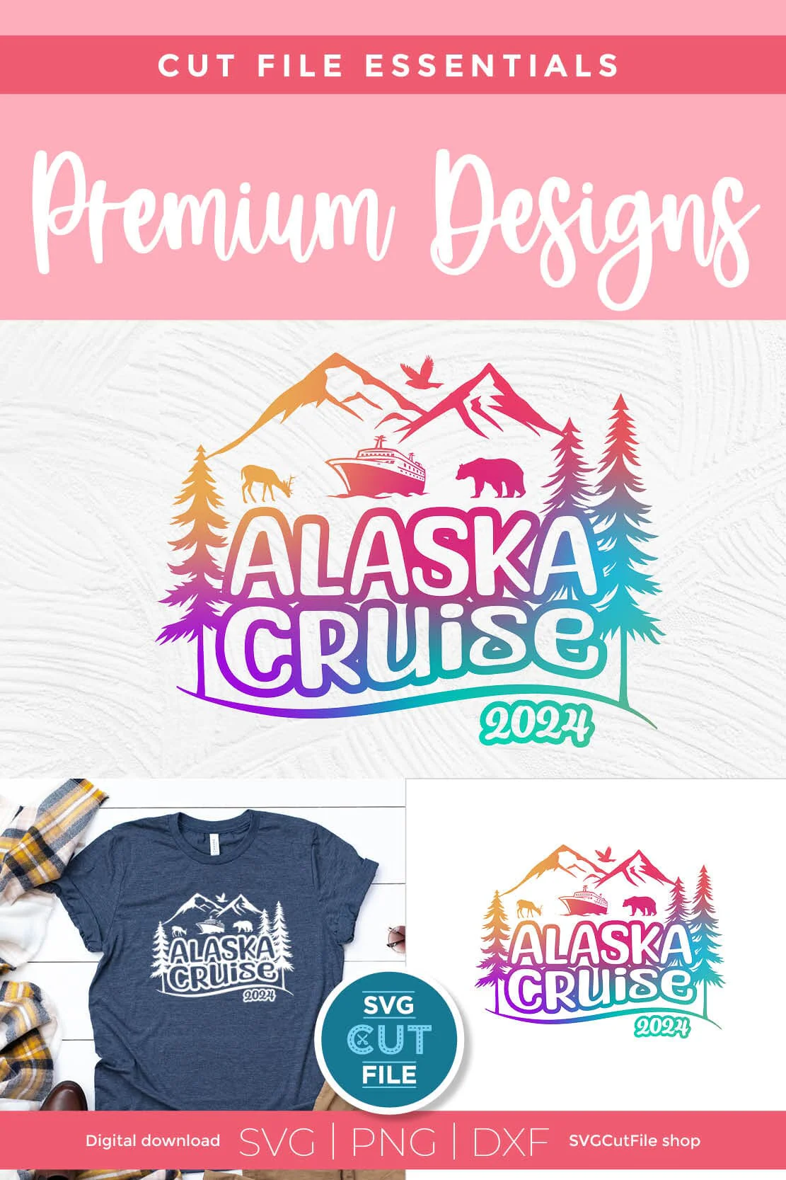 2024 Alaska Cruise svg - Alaska SVG vacation with Cruise Ship - Image 3