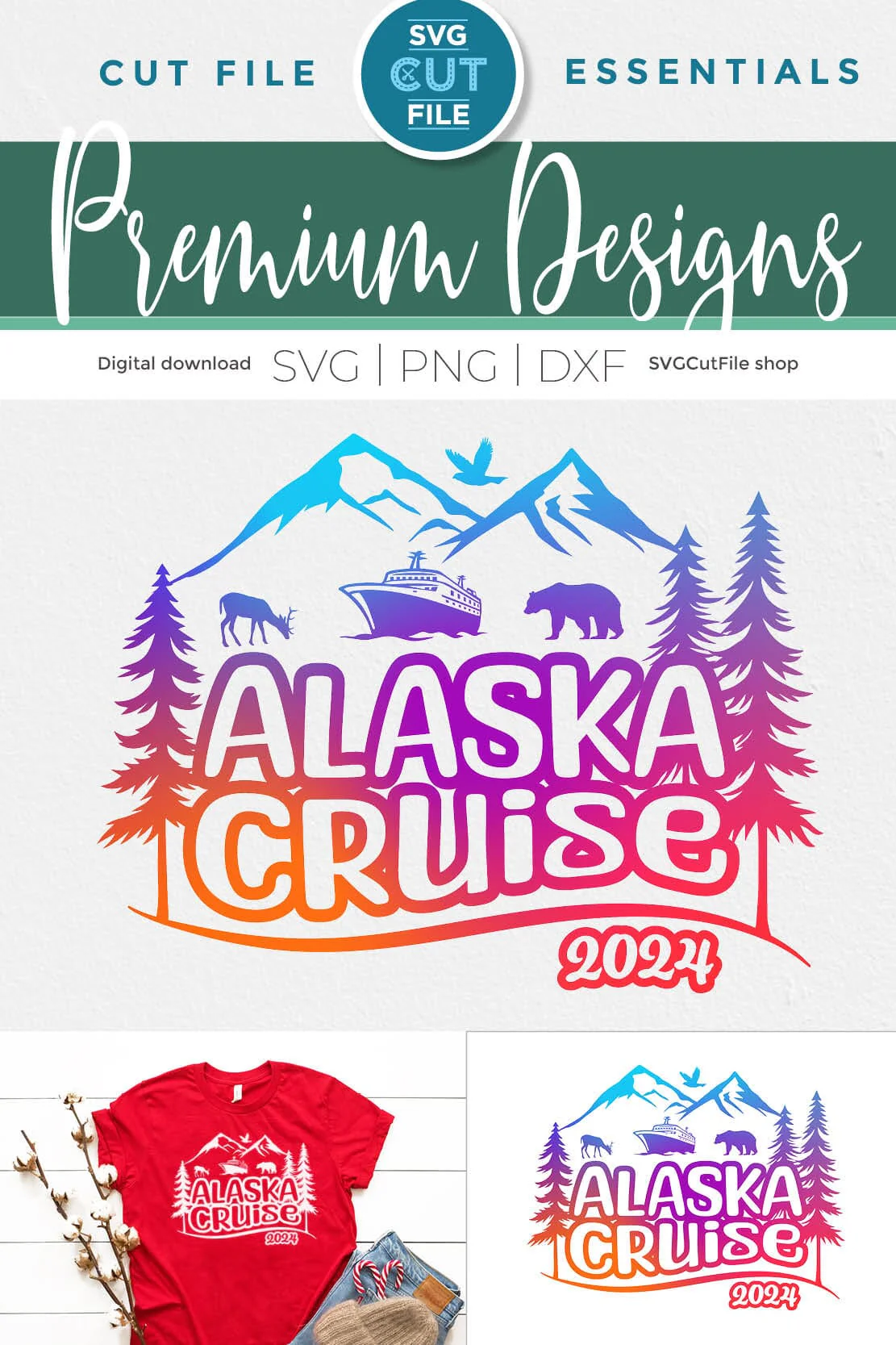 2024 Alaska Cruise svg - Alaska SVG vacation with Cruise Ship - Image 4