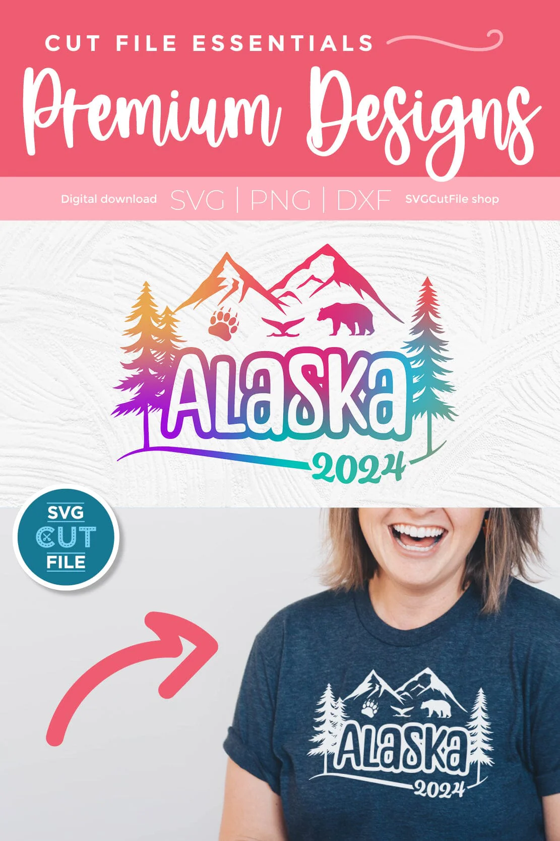 2024 Alaska svg - Alaska SVG vacation or Trip Design with Mountains - Image 3