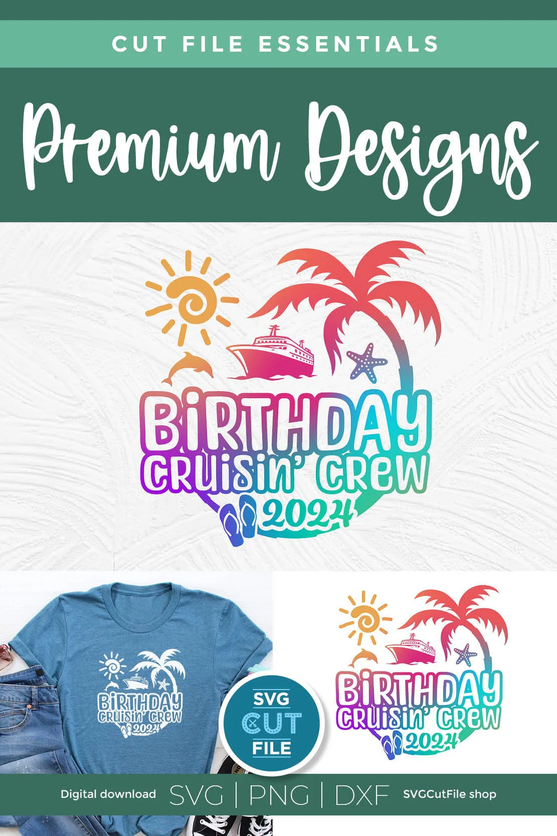 2024 Birthday Cruise svg - Birthday Cruisin Crew vacation or Trip Design - Image 2