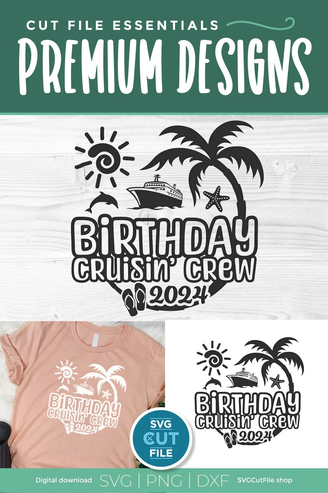 2024 Birthday Cruise svg - Birthday Cruisin Crew vacation or Trip Design - Image 3