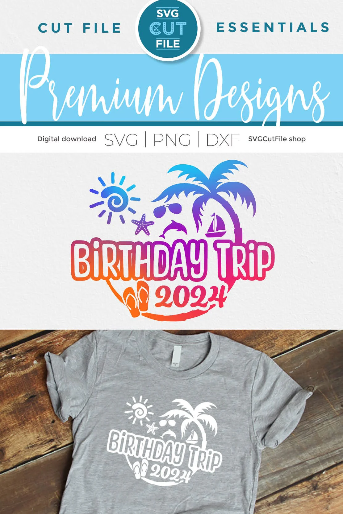 2024 Birthday Trip svg - Birthday Trip Vacation or Trip Design - Image 4