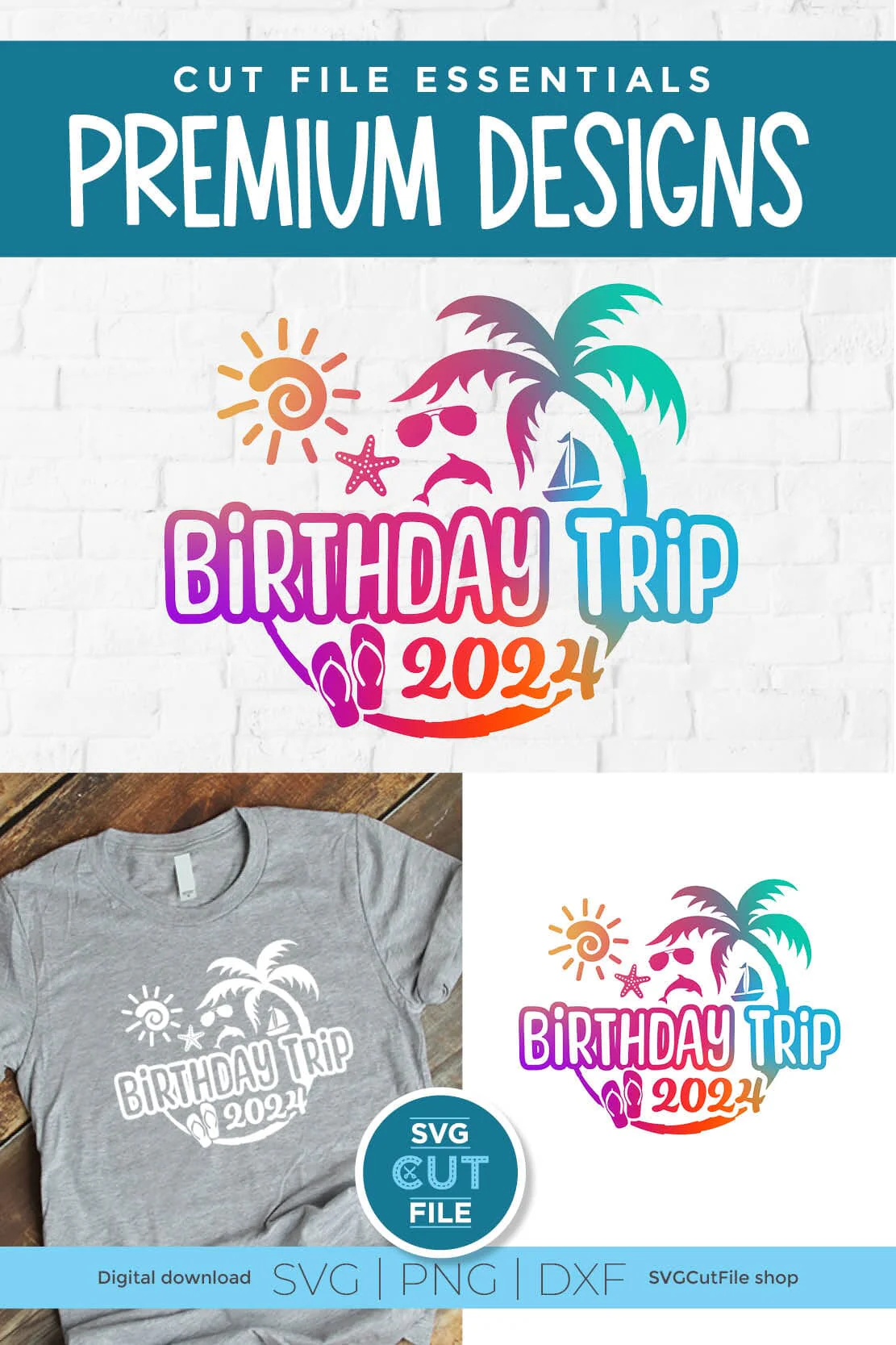 2024 Birthday Trip svg - Birthday Trip Vacation or Trip Design - Image 2