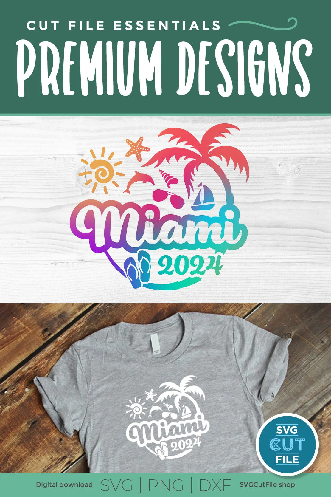 2024 Miami Florida svg - Miami Florida Vacation or Trip Design BW - Image 5