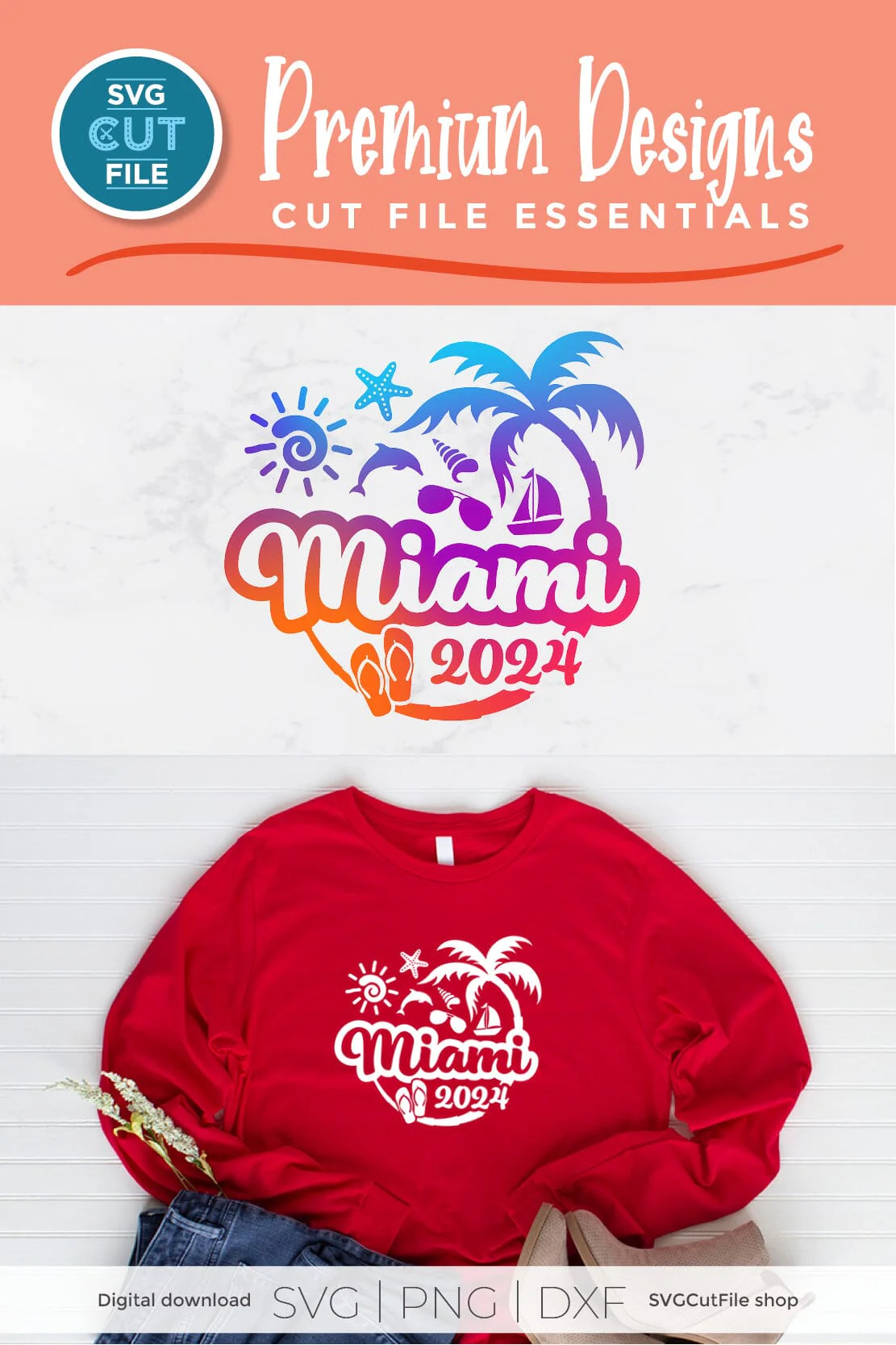 2024 Miami Florida svg - Miami Florida Vacation or Trip Design BW - Image 6