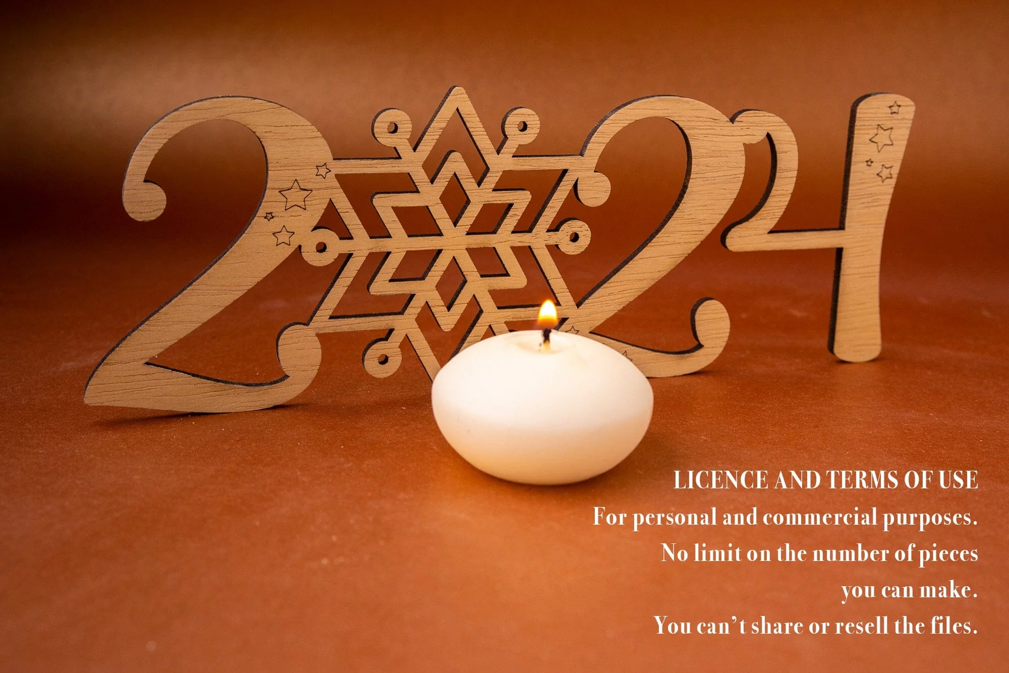 2024 New Year Vector File for Laser Cut. - Image 5