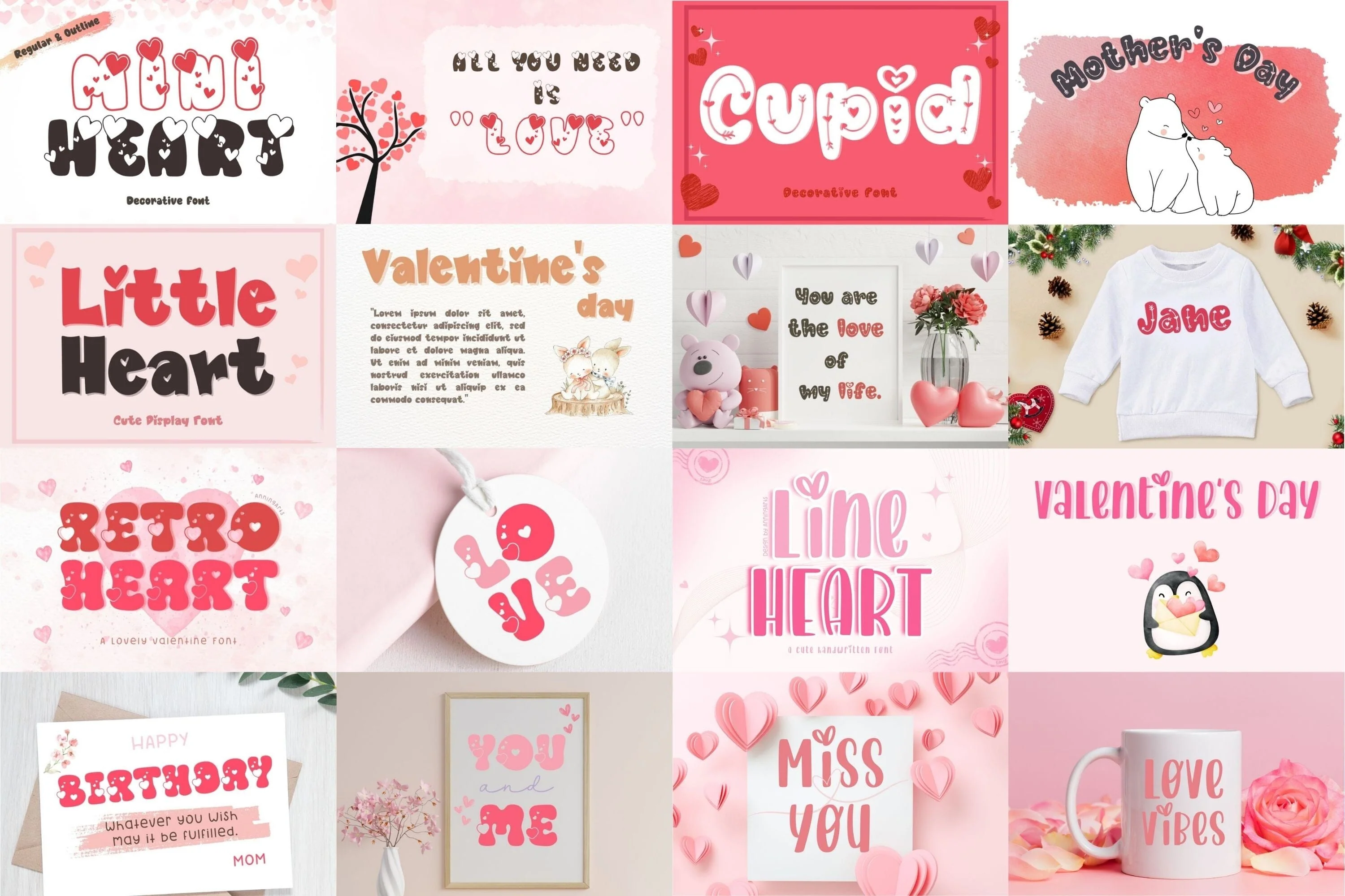 25 Romantic Heart Font Bundle - Image 5