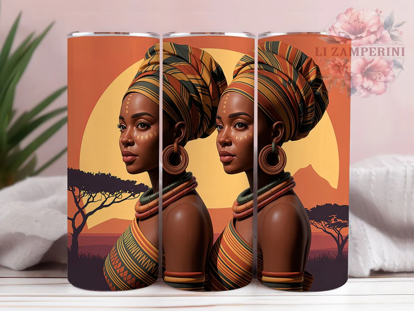 3D African American Woman Tumbler Wrap, Black Women, African American, Empowerment Theme, Melanin Pride, Bold Wrap, Sublimation Design