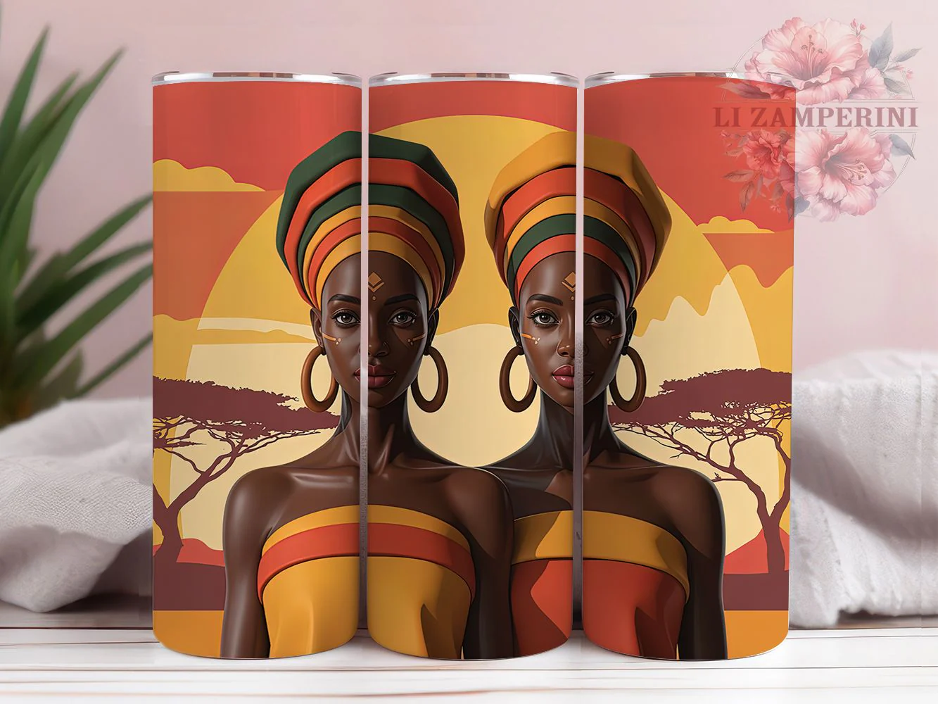 3D African American Woman Tumbler Wrap, Black Women, African American, Empowerment Theme, Melanin Pride, Bold Wrap, Sublimation Design