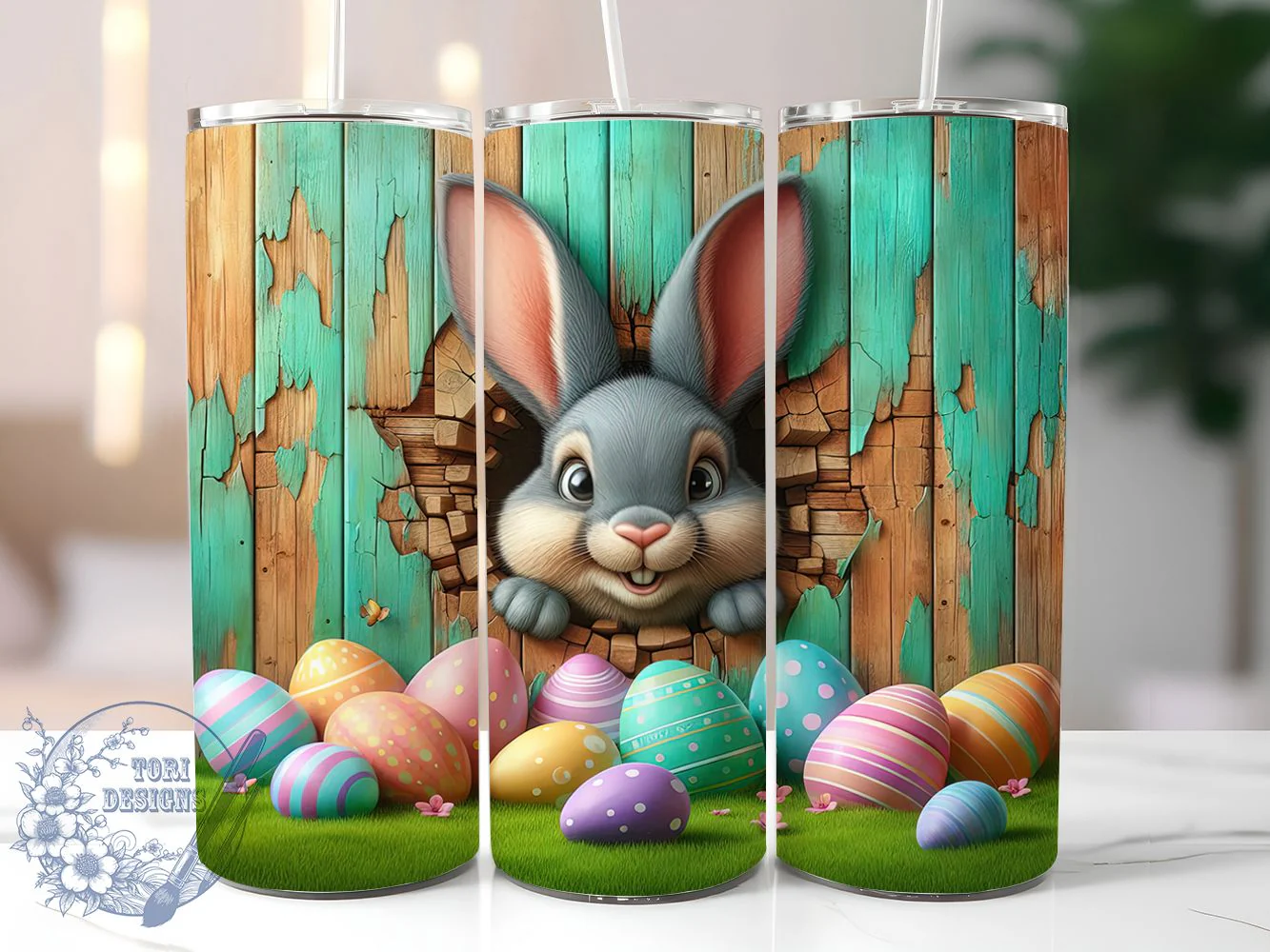 3D Bunny Hole Easter Tumbler, 3D Wall Bunny Tumbler, Easter Bunny Wrap, Stylish 20oz Wrap, Sublimation Design, Trendy Gift Idea, Inspirational Easter Tumbler