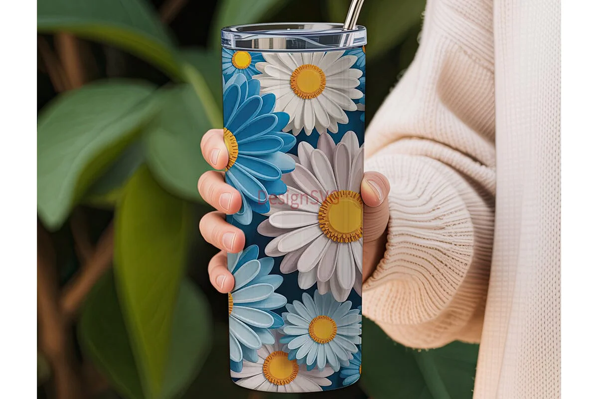 3D Daisy Floral Tumbler Wrap - Image 3