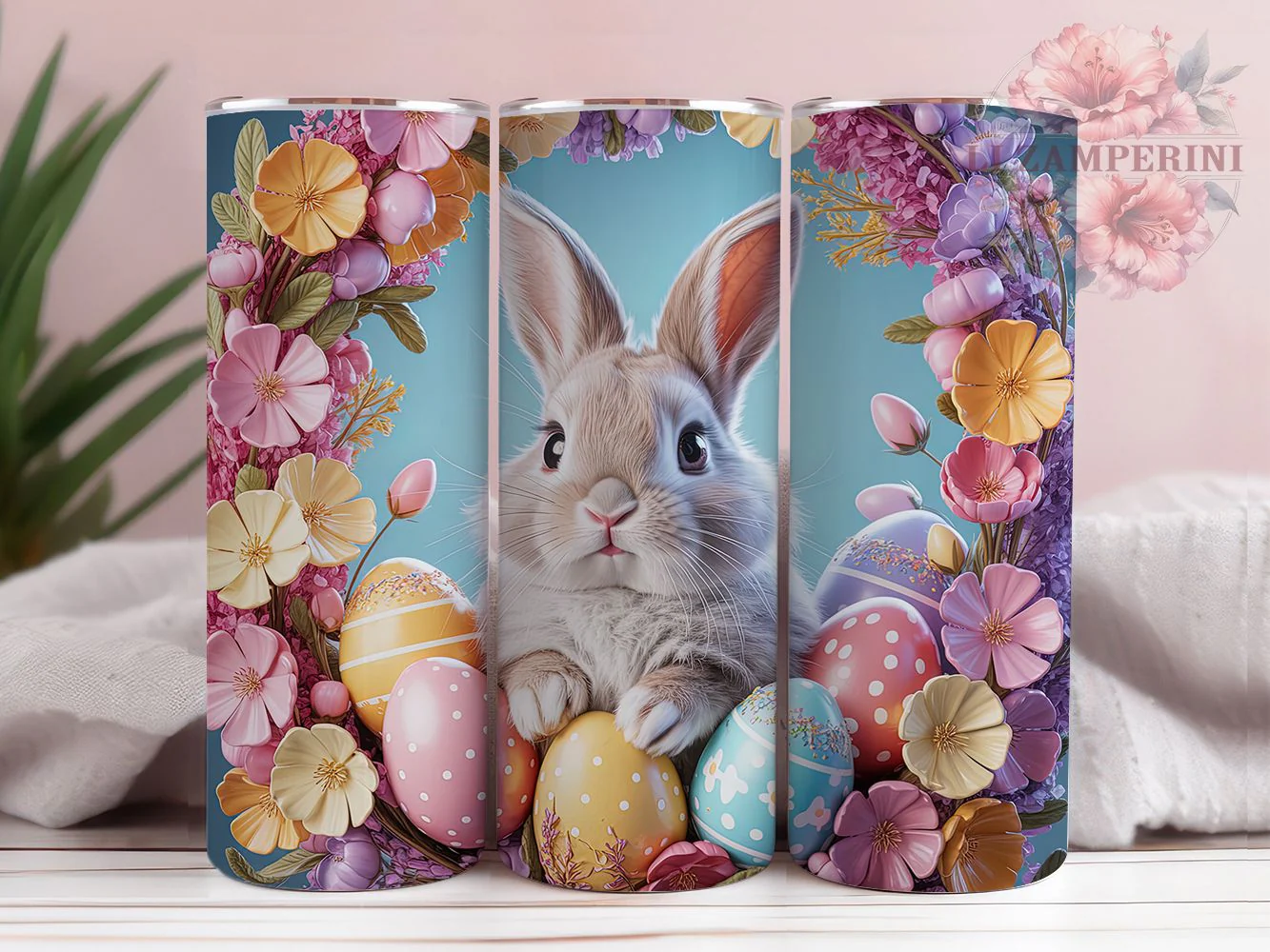 3D Easter Rabbit Tumbler, Easter Bunny Tumbler, Cute Rabbit Wrap, Stylish 20oz Wrap, Sublimation Design, Trendy Gift Idea, Inspirational Easter Tumbler