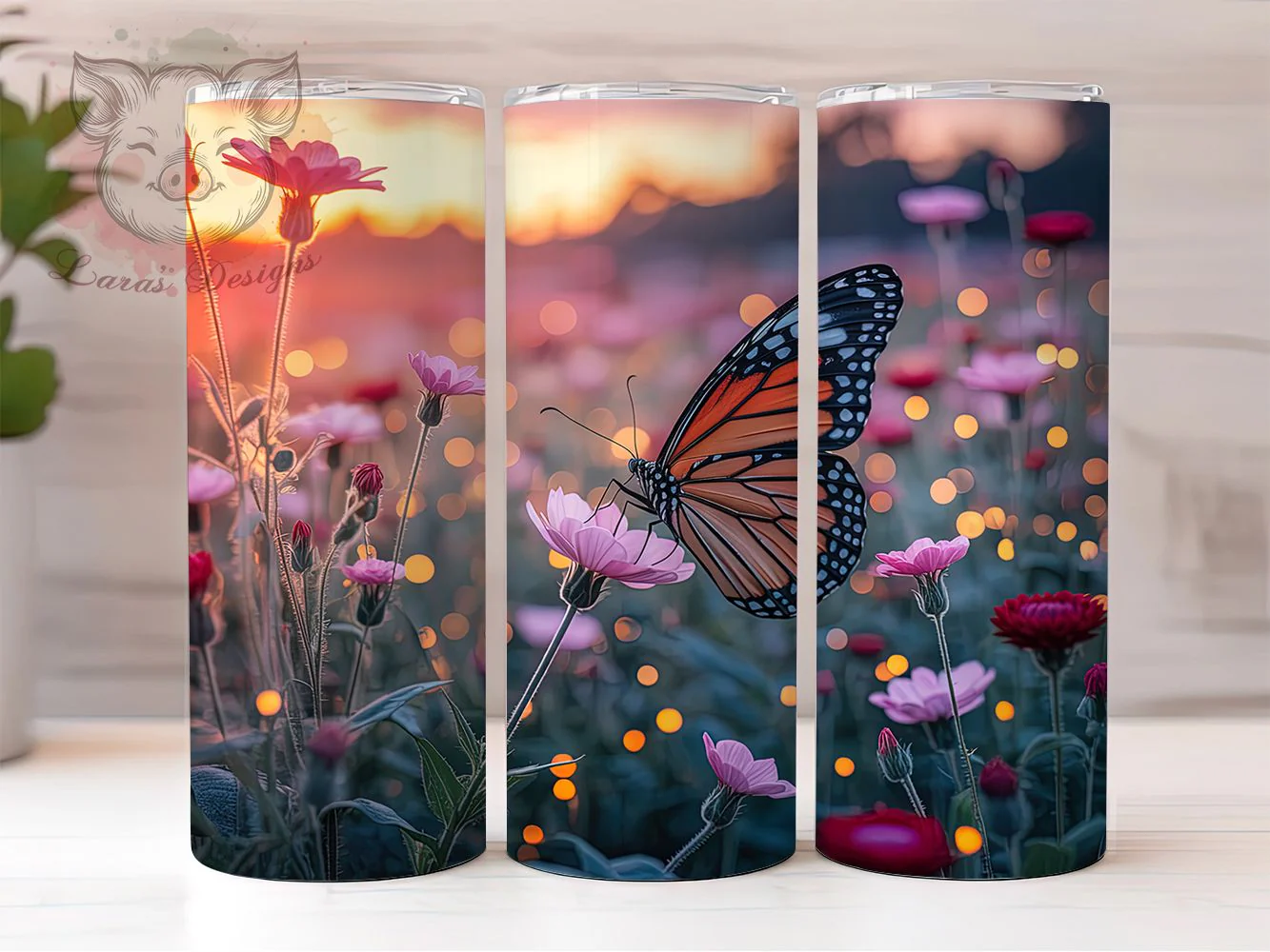 3D Elegant Floral Butterfly Tumbler, Floral Tumbler Design, Elegant Butterfly Wrap, Whimsical Floral Wrap, Artistic 3D Wrap, Sublimation Design, Trendy Gift Idea