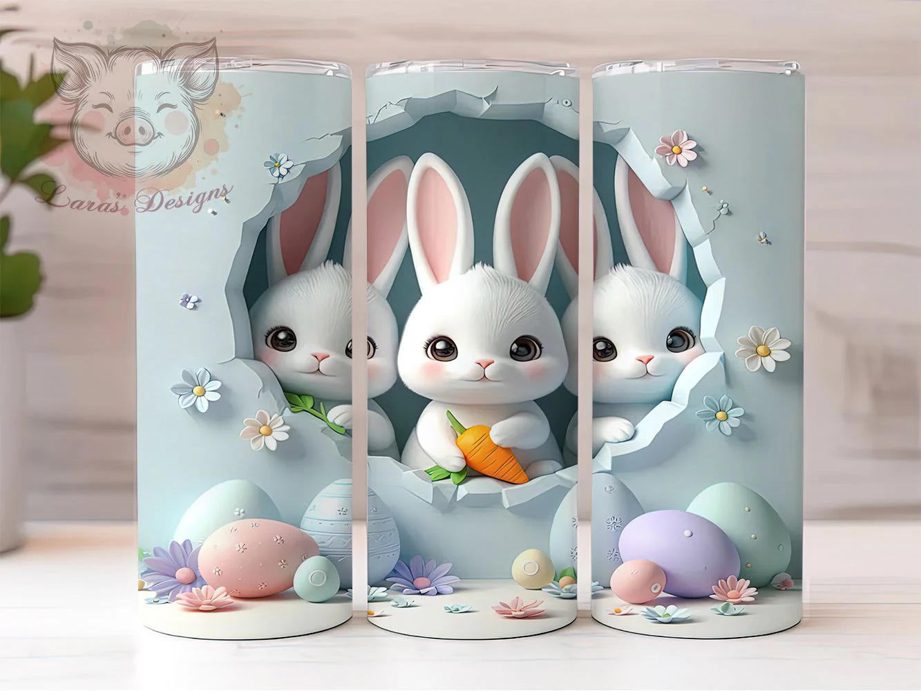 3D Festive Easter Bunny Tumbler, Easter Bunnies Tumbler, Cute Bunny Wrap, Festive Bunny Wrap, Stylish 20oz Wrap, Sublimation Design, Trendy Gift Idea