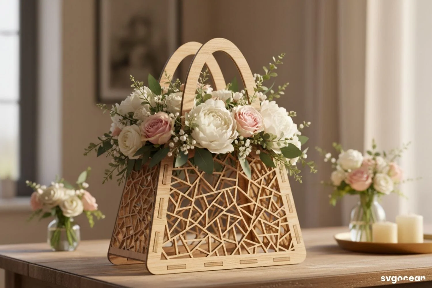 3D Flower Basket Laser Cut Bundle - Image 5