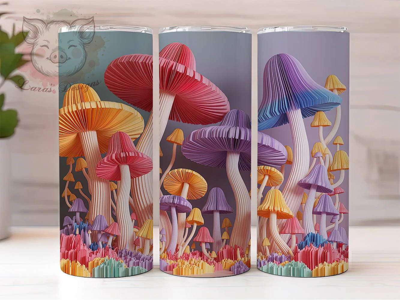 3D Paper Quill Mushroom Tumbler, Paper Quill Tumbler, Whimsical Mushroom Wrap, Rustic Mushroom Wrap, Fantasy Mushroom Wrap, Sublimation Design, Trendy Gift Idea