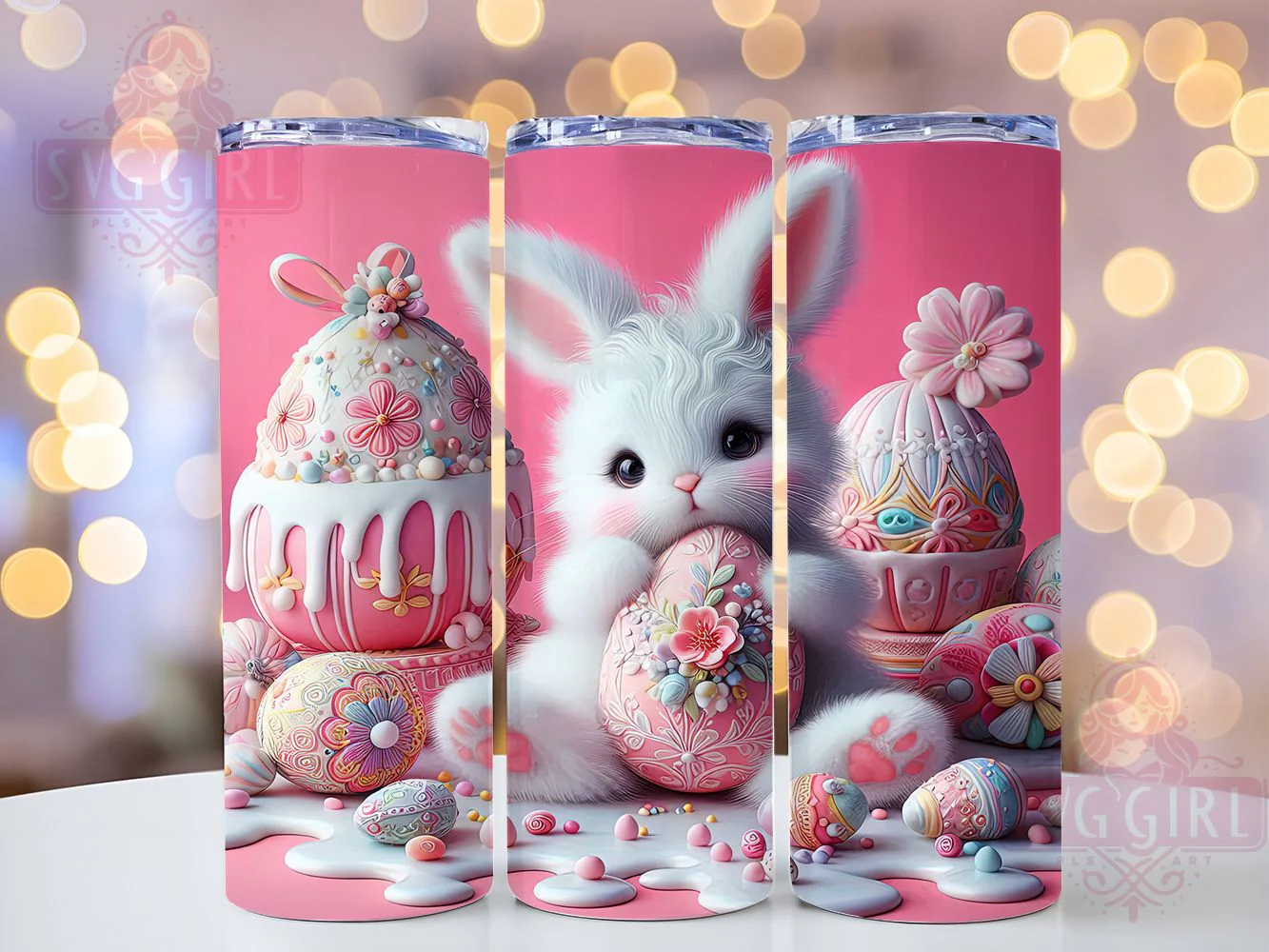 3D Puffy Easter Bunny Tumbler, Easter Bunny Tumbler, Cute Bunny Wrap, Stylish 20oz Wrap, Sublimation Design, Trendy Gift Idea, Inspirational Easter Tumbler