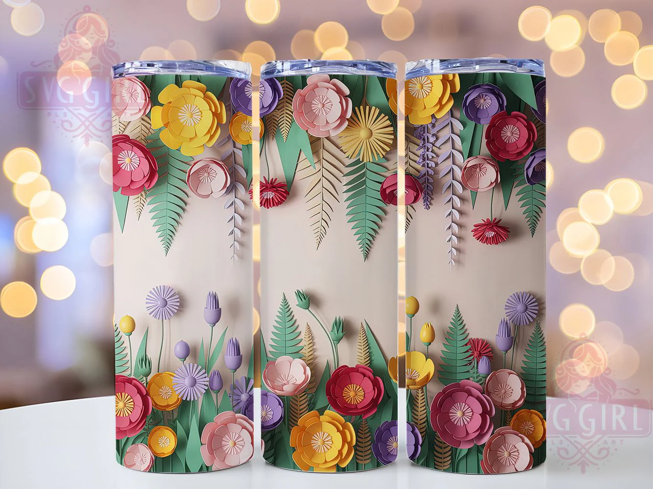 3D Rustic Wildflower Tumbler, Floral Tumbler Design, Rustic Flower Wrap, Whimsical Floral Wrap, Country Flower Wrap, Sublimation Design, Trendy Gift Idea