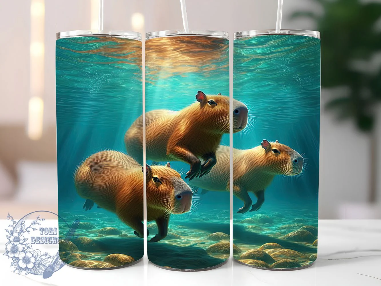 3D Whimsical Capybara Friends Tumbler, 3D Capybara Tumbler, Cute Capybara Wrap, Whimsical Animal Wrap, Rustic Capybara Wrap, Sublimation Design, Trendy Gift Idea