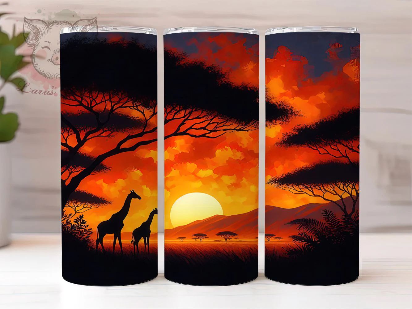 African Safari Giraffe Tumbler, African Wildlife Theme, Seamless Nature Wrap, Vibrant Jungle Design, Exotic Animal Motif, Bold Adventure Print, Tribal Inspired Style, Colorful Safari Glow, 20Oz Tumbler