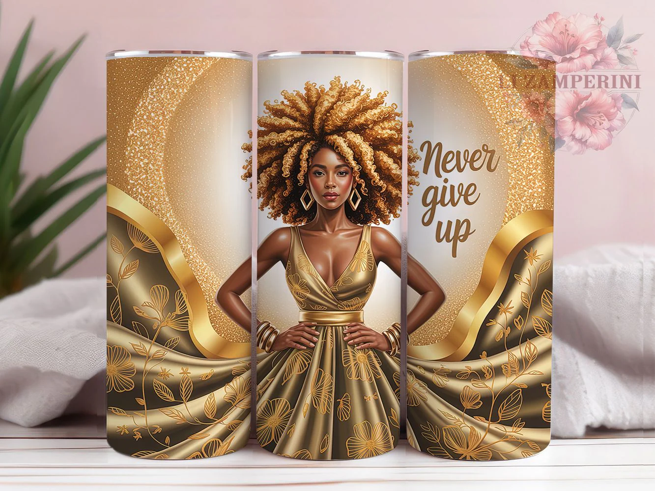 Afro Queen Empowerment Tumbler Wrap, Inspirational Quote, Empowerment Theme, Ethnic Style, Motivational Design, Tumbler Wrap, Sublimation Design