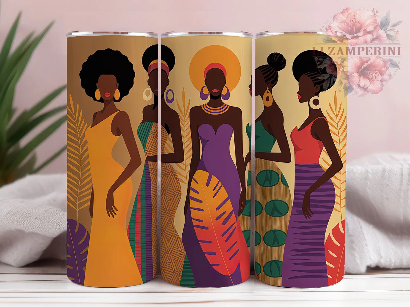 Afrocentric Black Girl Empowerment Tumbler Wrap, African American, Afrocentric Theme, Melanin Pride, Empowerment Style, Bold Wrap, Sublimation Design