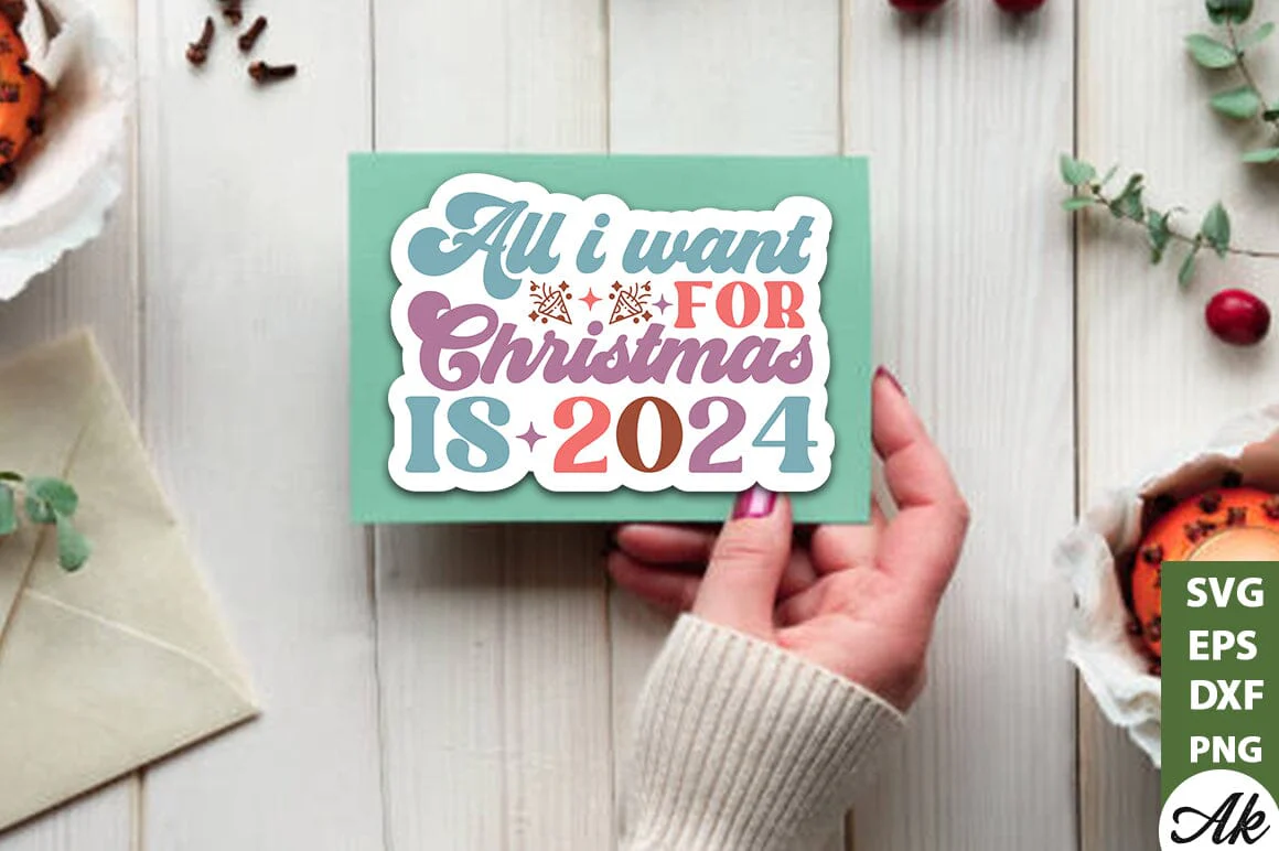 All i want for christmas is 2024 Stickers Design - Image 3