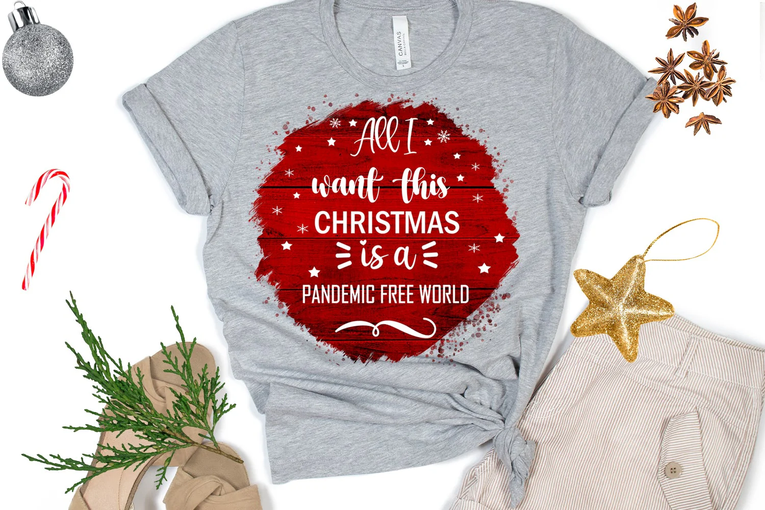 All I Want This Christmas Ornament Sublimation Pandemic PNG - Image 2