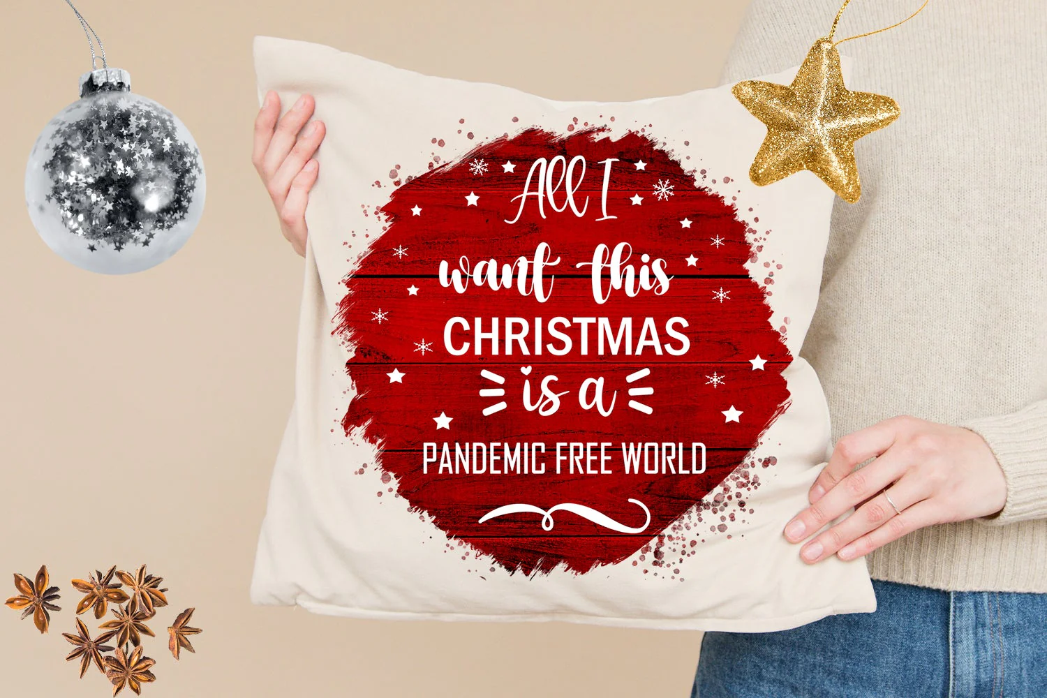 All I Want This Christmas Ornament Sublimation Pandemic PNG - Image 3