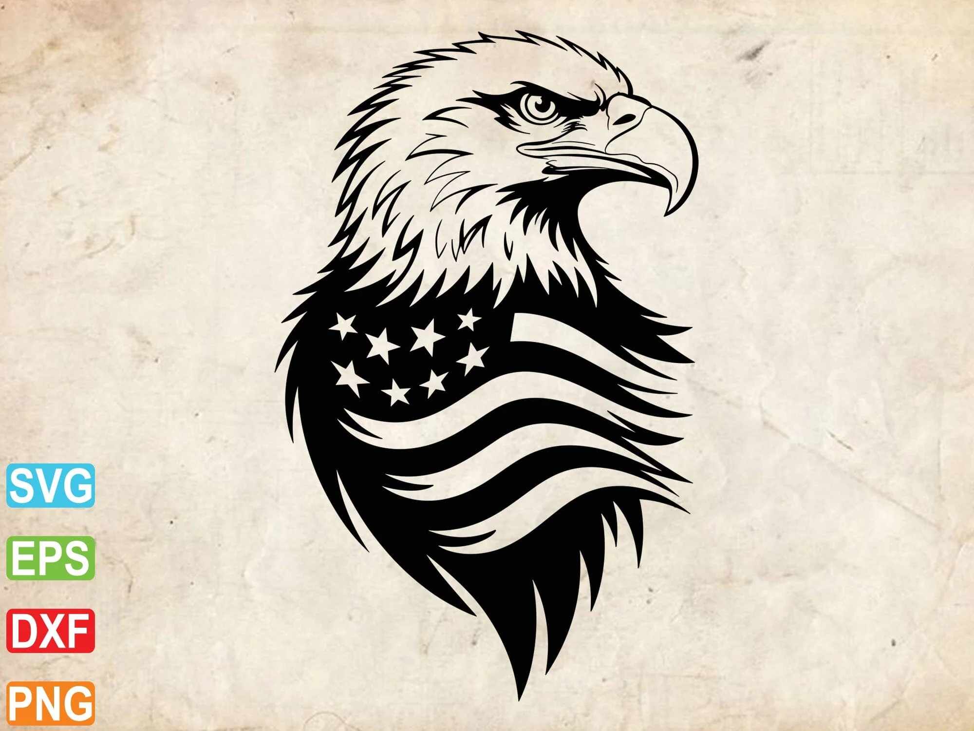 American Eagle Flag SVG, Distressed American