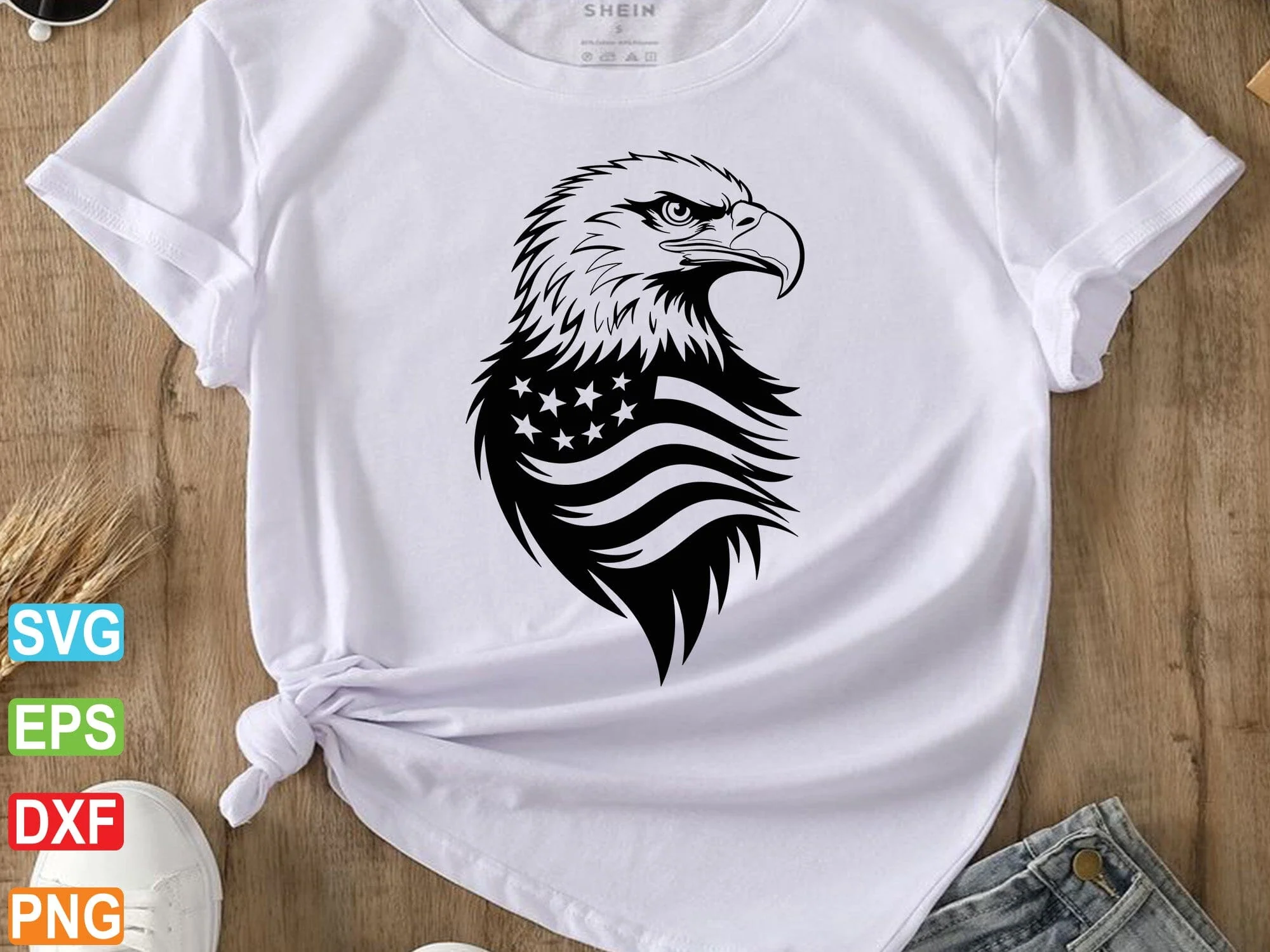 American Eagle Flag SVG, Distressed American - Image 4