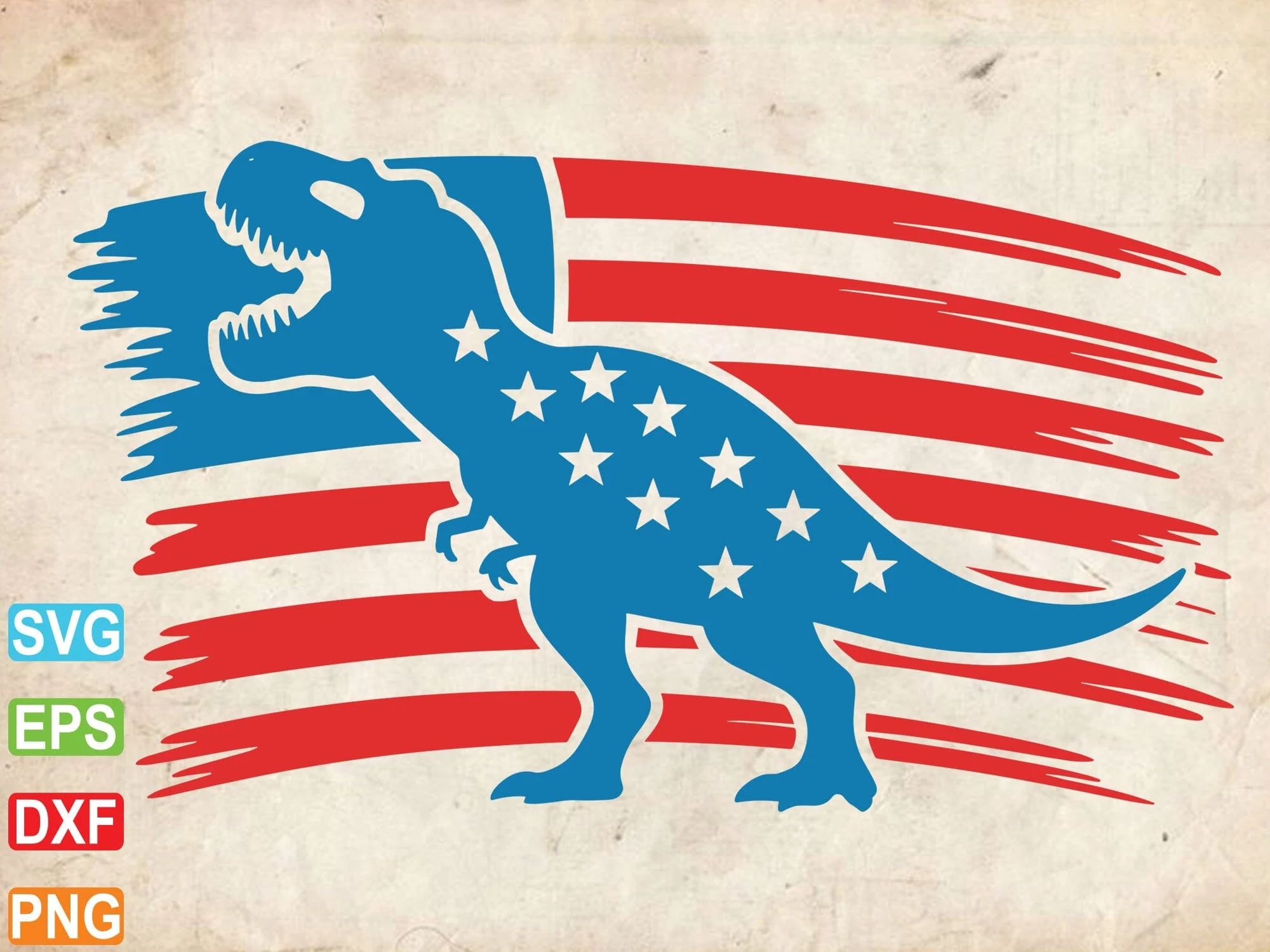 American Flag Dinosaur SVG PNG, 4th of July
