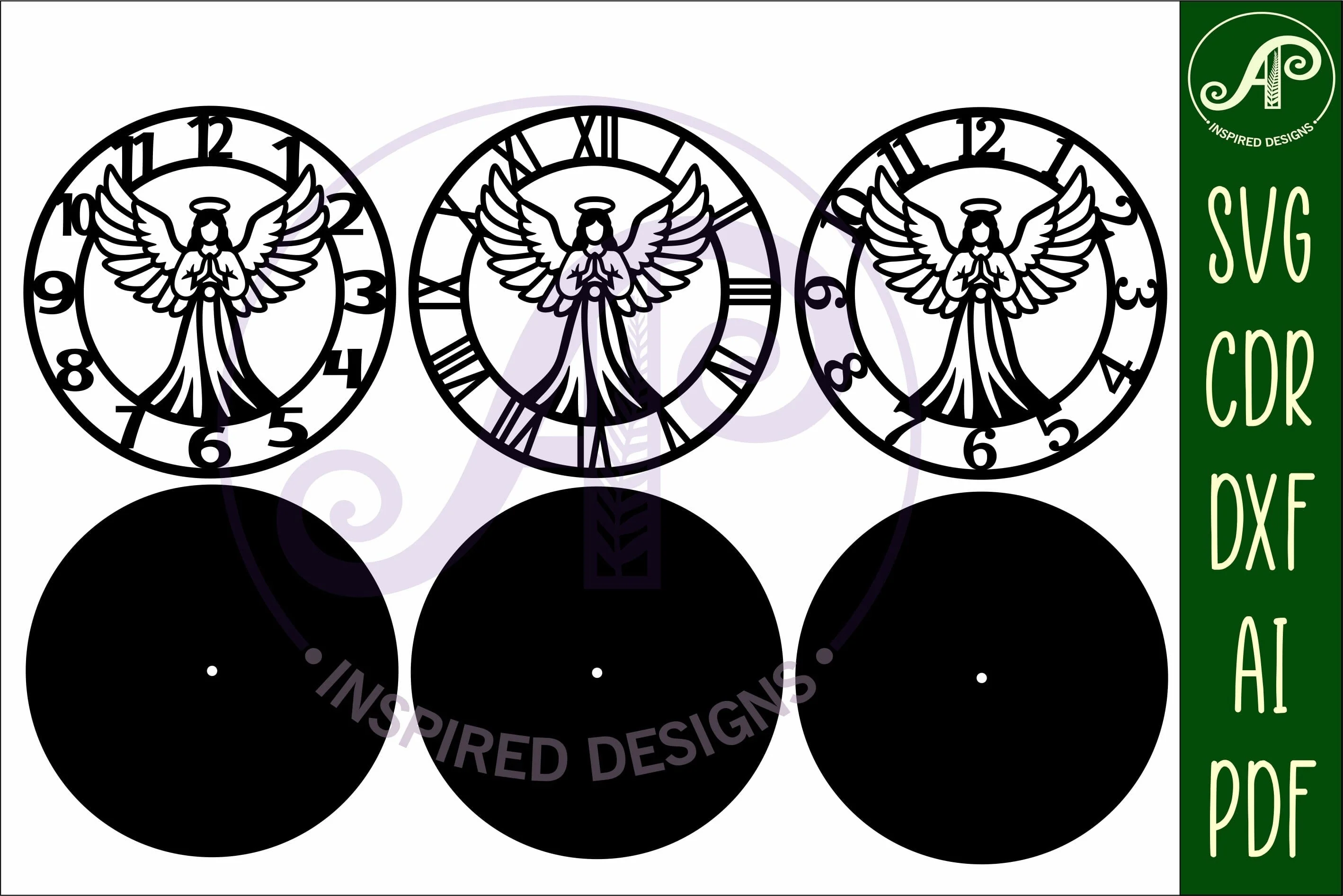 Angel Wall Clock SVG, Christian Laser Cut Clock - Image 5