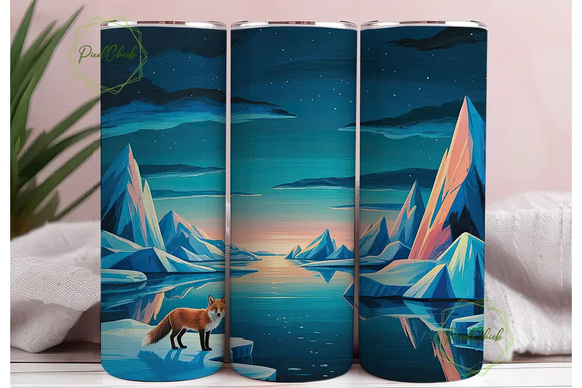 Arctic Fox Twilight 20oz Tumbler Wrap - Image 3