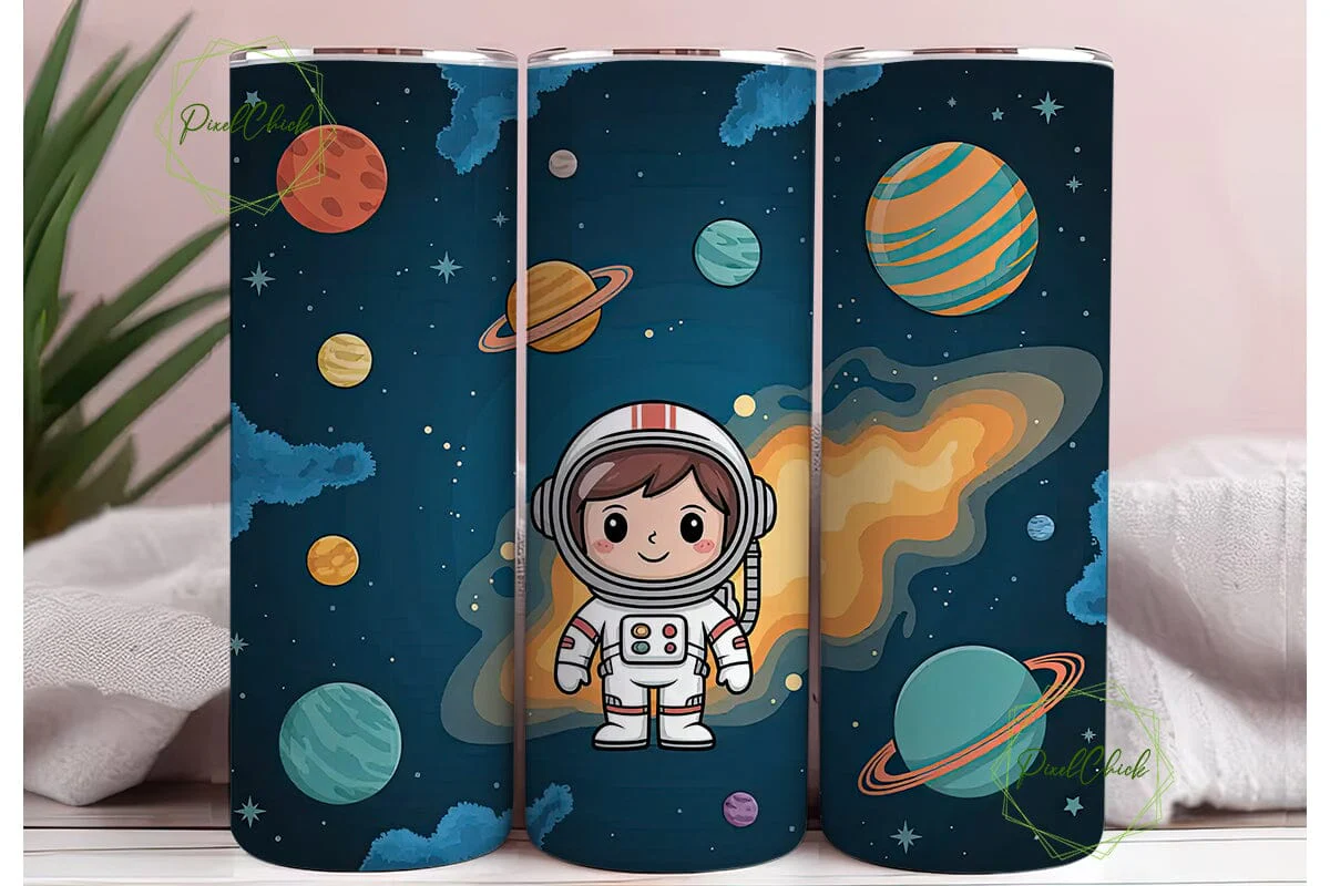 Astronaut Space 20oz Tumbler Wrap - Image 3