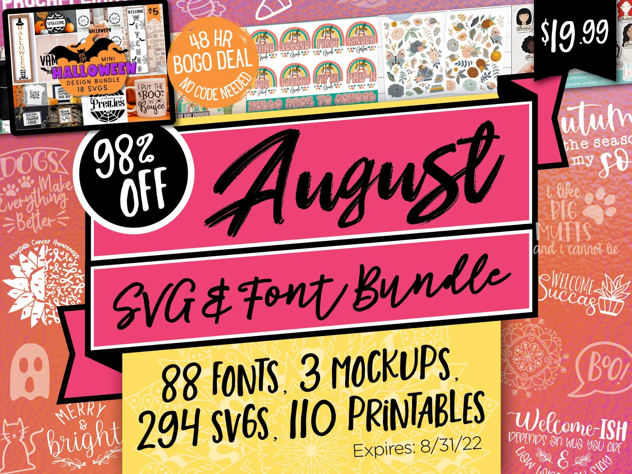 August SVG and Font Bundle