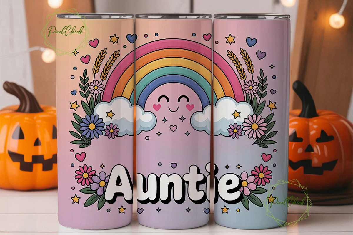 Auntie Rainbow Tumbler Wrap - Image 2
