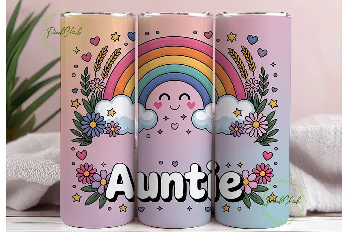 Auntie Rainbow Tumbler Wrap - Image 3