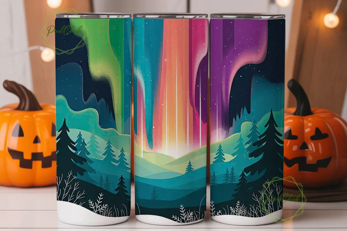 Aurora Borealis 20oz Tumbler Wrap - Image 2