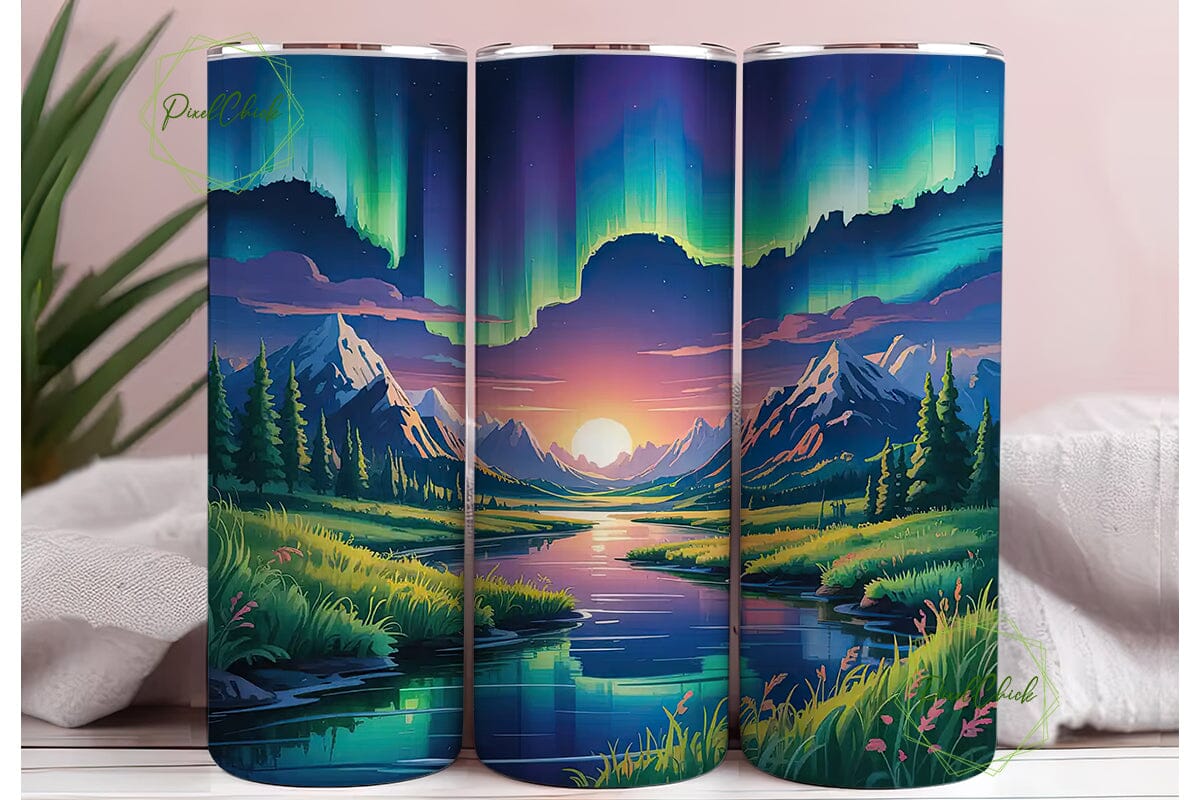 Aurora Borealis Landscape 20oz Tumbler - Image 3