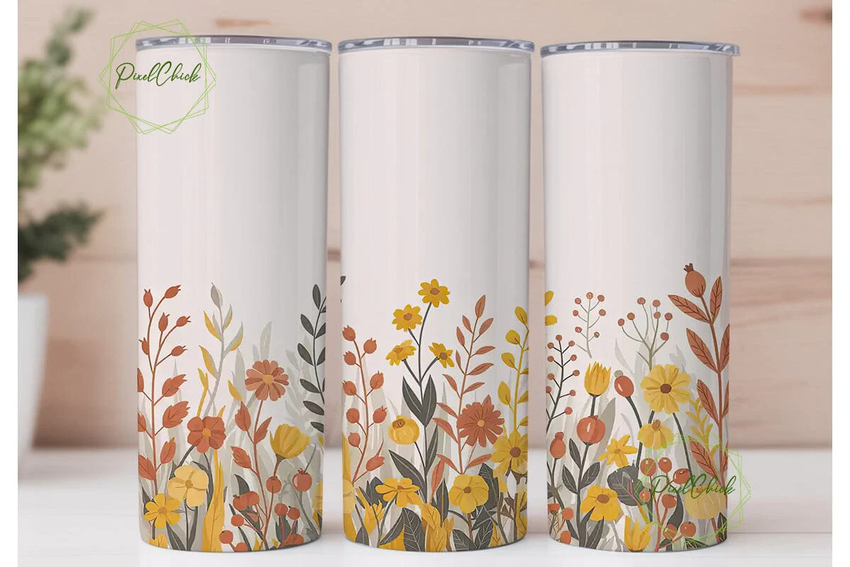 Autumn Floral Watercolor 20oz Tumbler - Image 2
